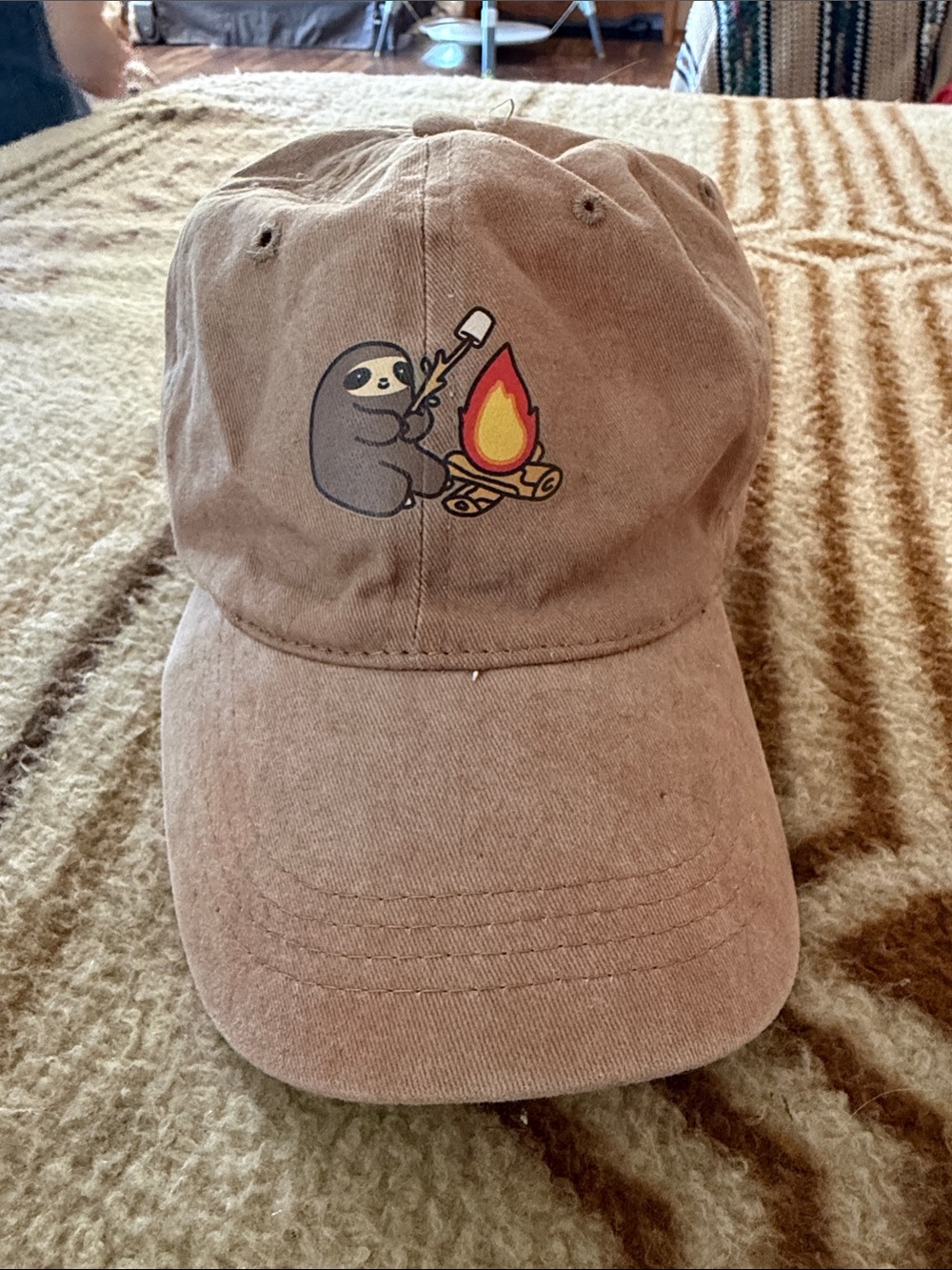 Brown Sloth Campfire Baseball Cap